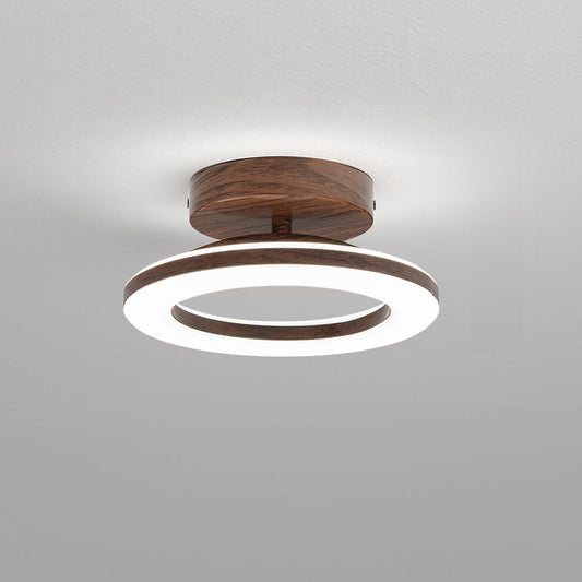 Ronde Acryl LED Plafondlamp Voor Hal En Entree Modern Bruin Wit licht