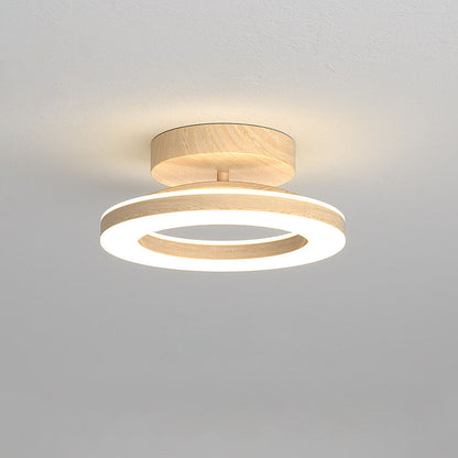 Ronde Acryl LED Plafondlamp Voor Hal En Entree Modern Hout Warm licht