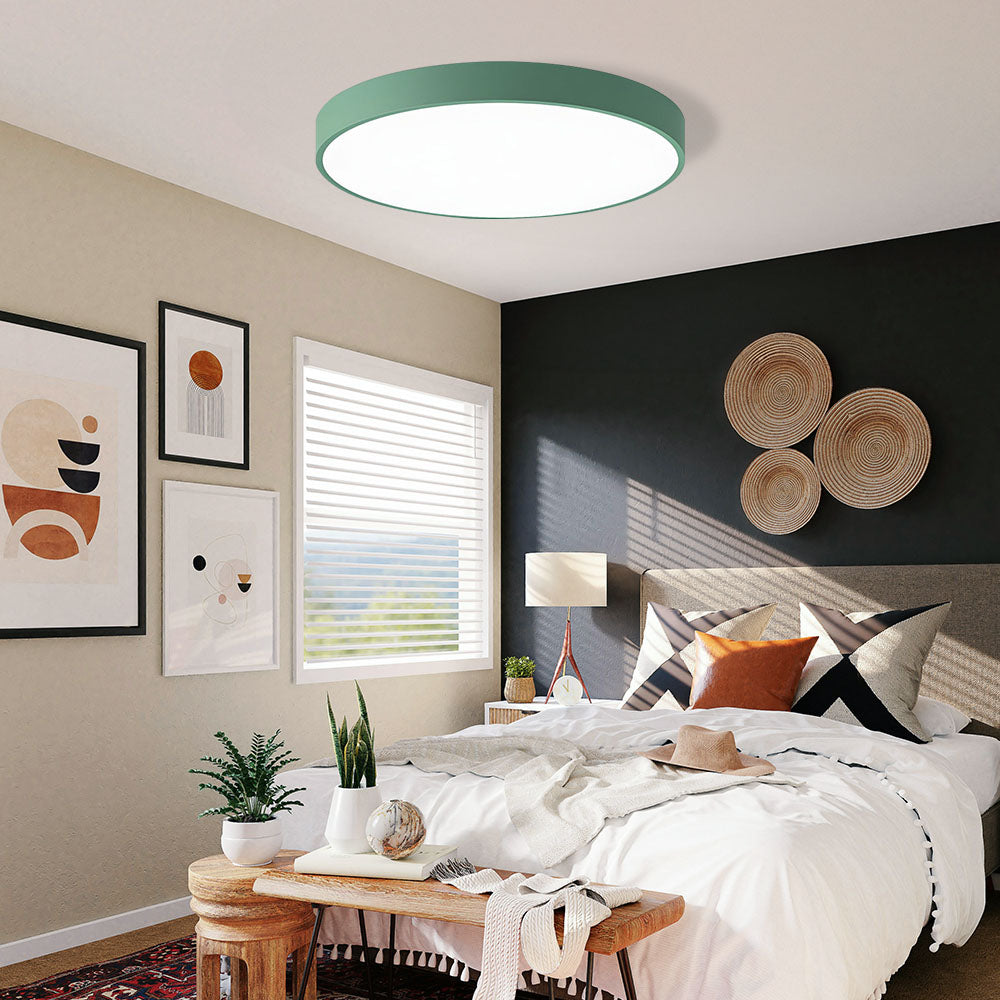 Ronde LED Plafondlamp Inbouw Modern Energiezuinig Dimbaar Groen