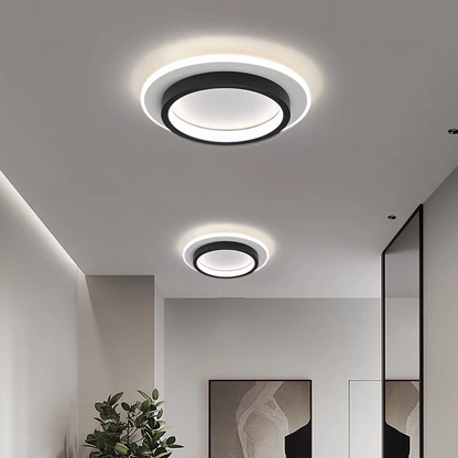 Ronde Metalen Acryl LED Plafondlamp Voor Hal En Gang Zwart