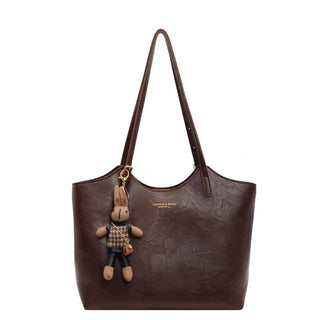 Veloura | Klassieke Shopper met Charm Donkerbruin