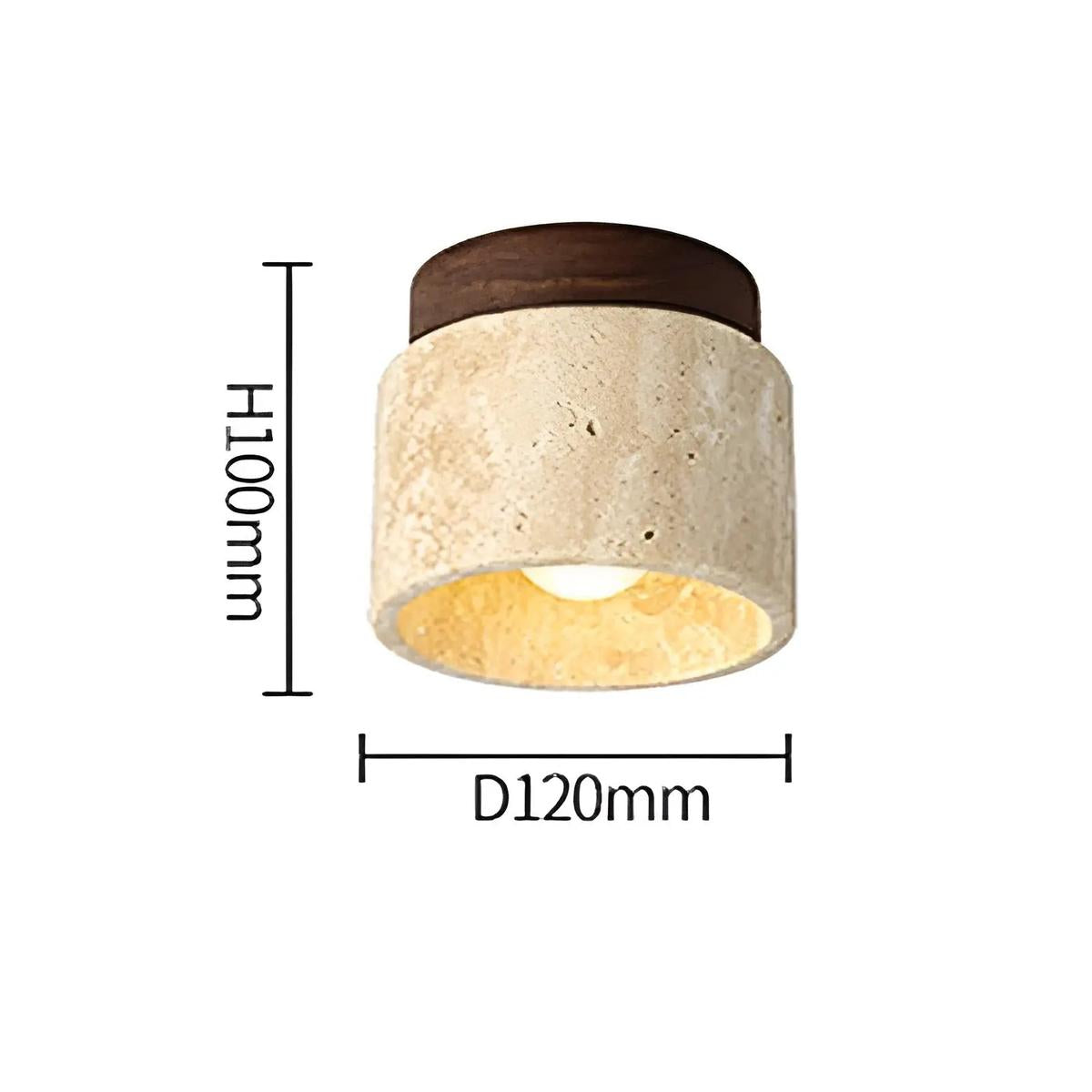 Rustieke Travertijn Plafondlamp Met LED Compatibiliteit