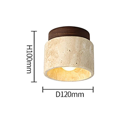 Rustieke Travertijn Plafondlamp Met LED Compatibiliteit