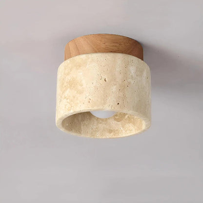 Rustieke Travertijn Plafondlamp Met LED Compatibiliteit