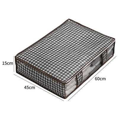 Multifunctionele Opbergdoos met Deksel voor Onder het Bed – Ruimtebesparend en Duurzaam, Ideaal voor Kleding en Dekbedden Klein geruit - 60 x 45 x 15 cm