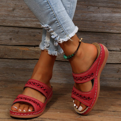 Comfortabele Vrouwelijke Sandalen Voor Dames SEREIN Rood 35