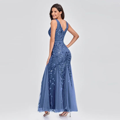 Dames Gala Avond Jurk V Neck Sequin Embellished