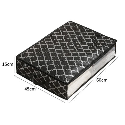 Multifunctionele Opbergdoos met Deksel voor Onder het Bed – Ruimtebesparend en Duurzaam, Ideaal voor Kleding en Dekbedden Klein zwart - 60 x 45 x 15 cm