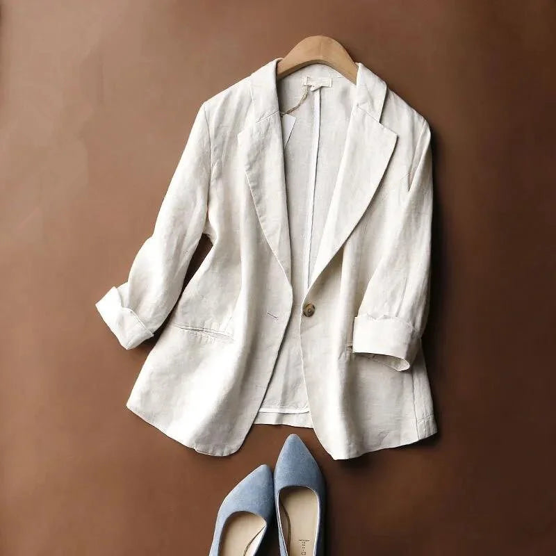 Alena Linnen Blazer Beige