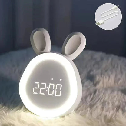 JoyfulBunny – Wecker met alarm en lichtlamp Wit