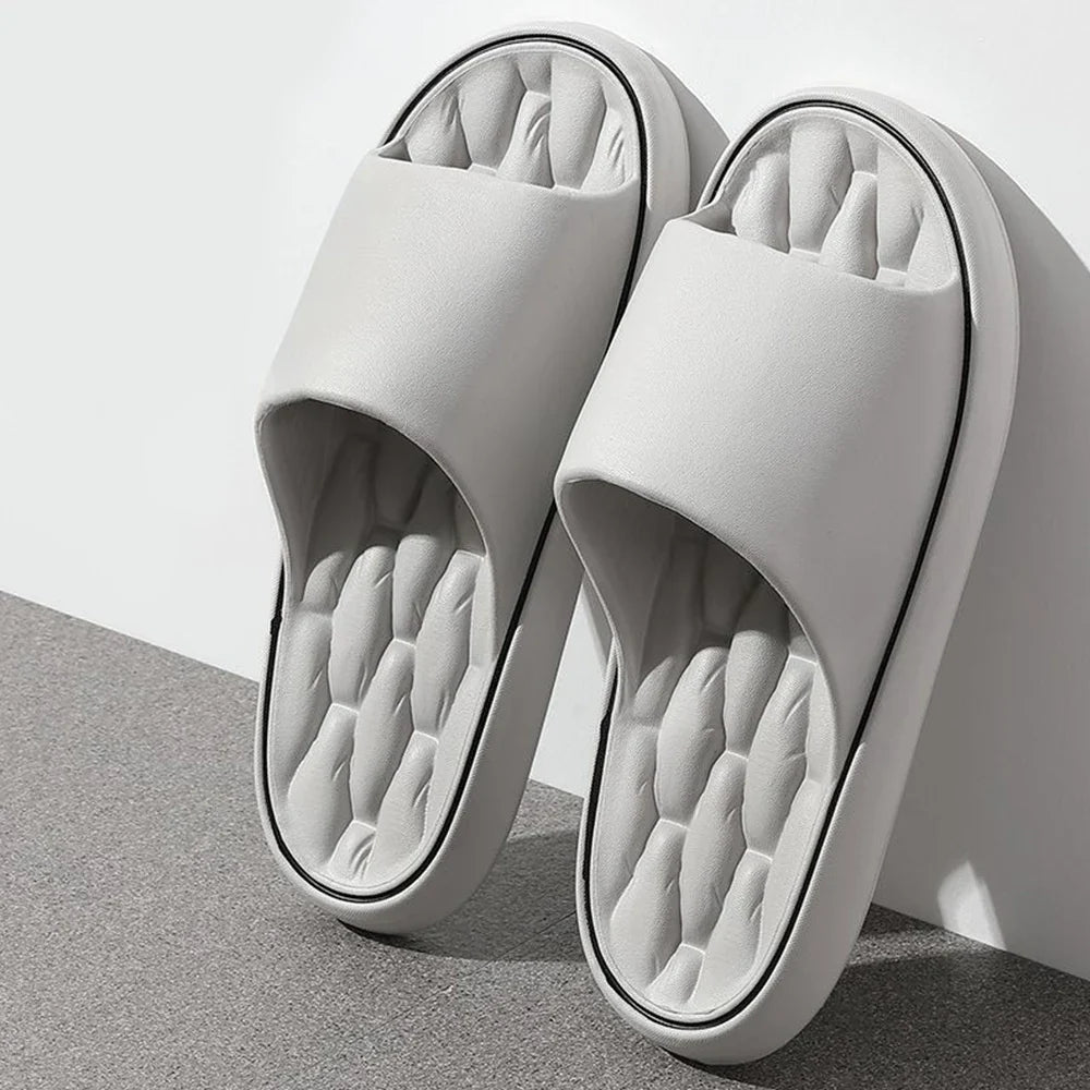 Slippers met Dikke Zool - Open Teen & Comfortabele Pantoffels Grijs