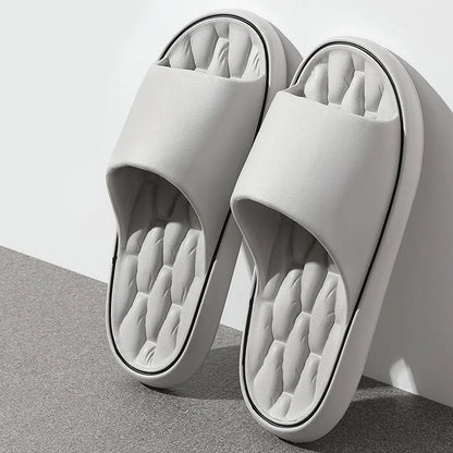 Slippers met Dikke Zool - Open Teen & Comfortabele Pantoffels Grijs