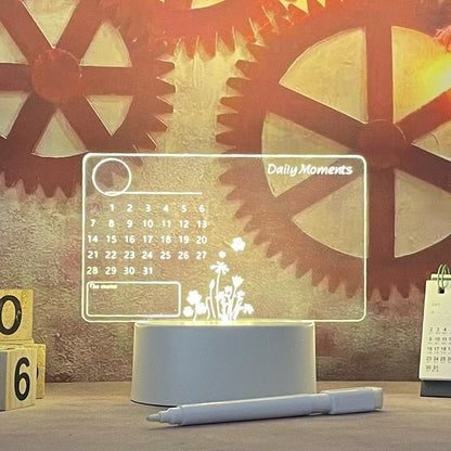 Verlicht Notitiebord met Lichtpen – Minimalistisch Acryl Prikbord voor Creatieve Berichten en Notities Kalender