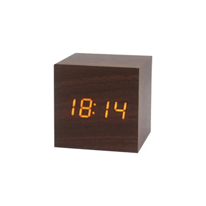 TempTune – LED houten wekker met temperatuurdisplay Bruin