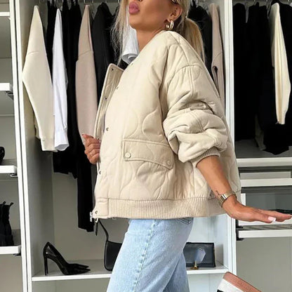 Fioréne | Trendy Gevoerd Bomberjack voor Dames - Stijlvol en Comfortabel