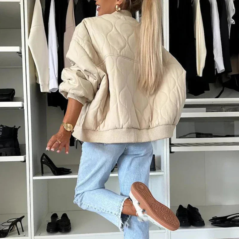 Fioréne | Trendy Gevoerd Bomberjack voor Dames - Stijlvol en Comfortabel