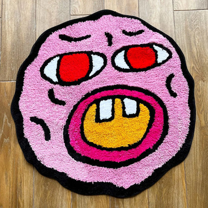 Roze Cartoon Tapijt van Hoogwaardig Acryl voor Kinderkamer – Speelse en Duurzame Vloerkleed 100X100 cm