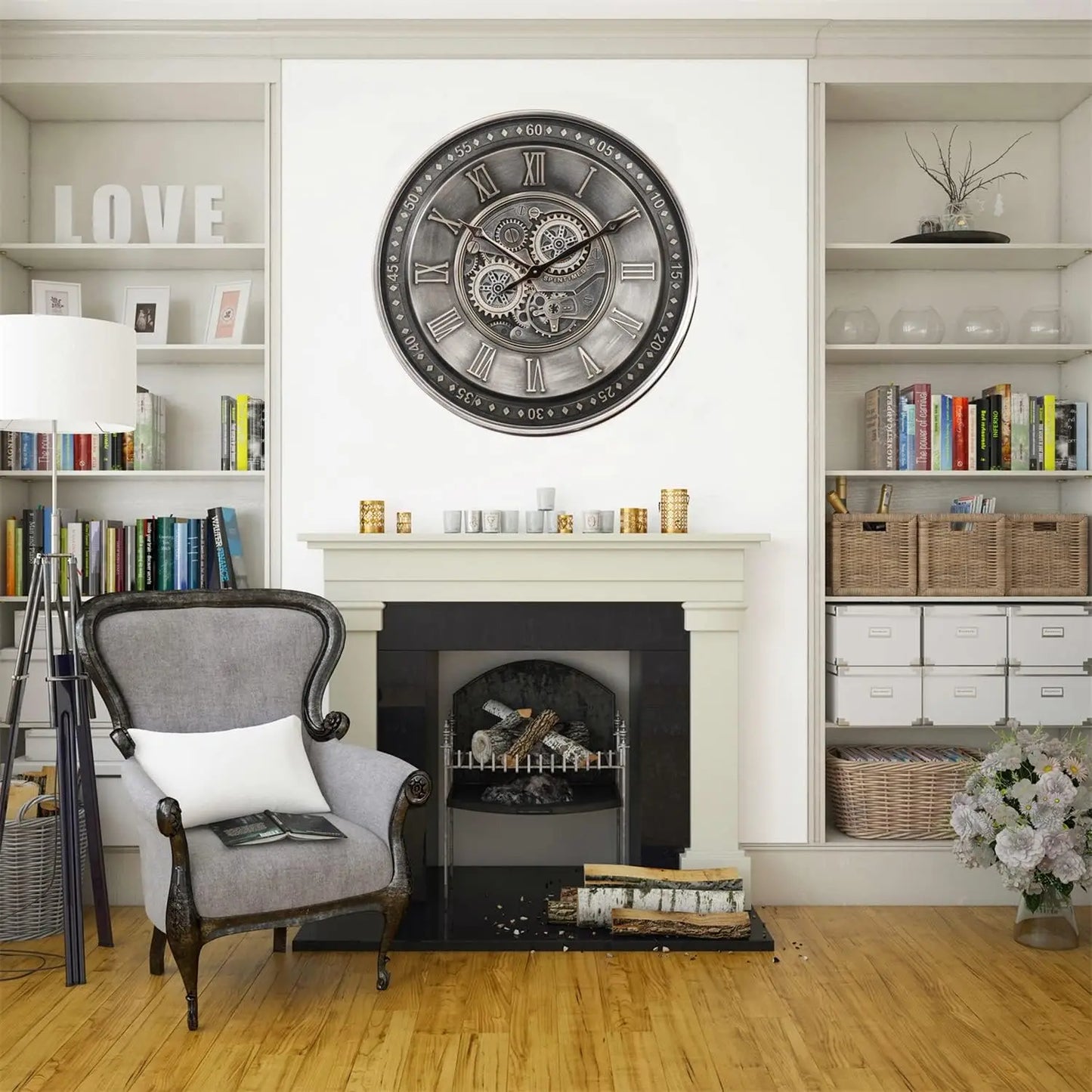 Minimalistische Wandklok op Batterijen - Stille Analoog Klok met Eenvoudig Ontwerp voor Woonkamer en Kantoor