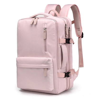 Reisrugzak 46x30x20 Waterdicht Y2K Cabine Laptop 15,6" USB Ryanair Handbagage Ryanair Hoge Kwaliteit SEREIN Roze