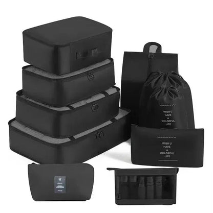 Reisset Opbergzakken Kleding En Schoenen Voor Studenten 10-delige Set Zwart