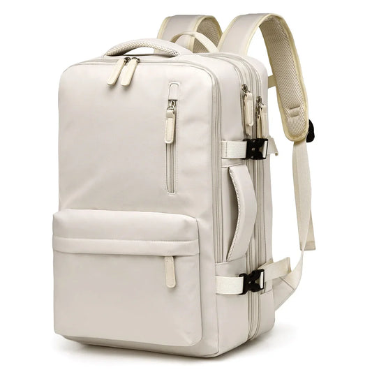 Reisrugzak 46x30x20 Waterdicht Y2K Cabine Laptop 15,6" USB Ryanair Handbagage Ryanair Hoge Kwaliteit SEREIN Beige