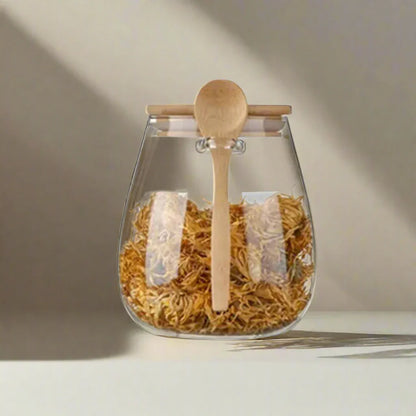 Luchtdichte Glazen Pot voor Suiker, Thee en Koffie – Hoogwaardig Glas met Hermetisch Deksel voor Versheid 1000 ml