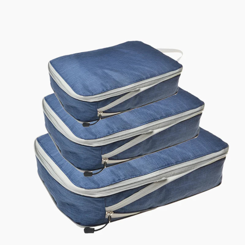 Reisopbergtas Samendrukbare Verpakking Kubus Waterdicht Draagbare Koffer Frosted marineblauw