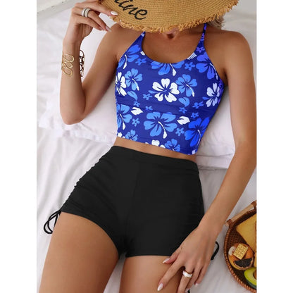 Meisjes Tankini Set Polyester Bloemenprint Met Verstelbare Riem