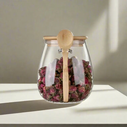 Luchtdichte Glazen Pot voor Suiker, Thee en Koffie – Hoogwaardig Glas met Hermetisch Deksel voor Versheid 600 ml