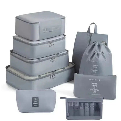 Reisset Opbergzakken Kleding En Schoenen Voor Studenten 10-delige Set Grijs