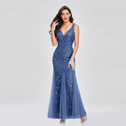 Dames Gala Avond Jurk V Neck Sequin Embellished