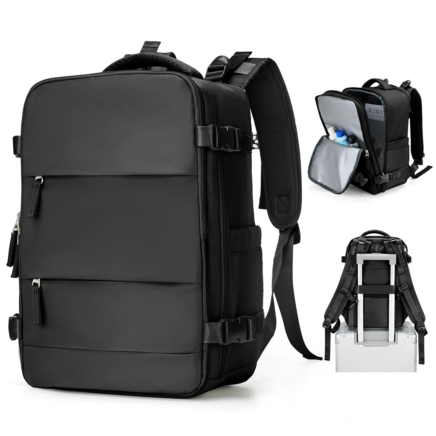 Reisrugzak Korte Afstand Vliegtuig Ryanair 40x20x25 Handbagage Ryanair SEREIN Zwart - Nylon