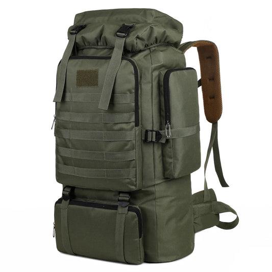 Grote Capaciteit Wandelaars Rugzak Buitensport Rucksack voor Reis en Kamperen SEREIN Legergroen