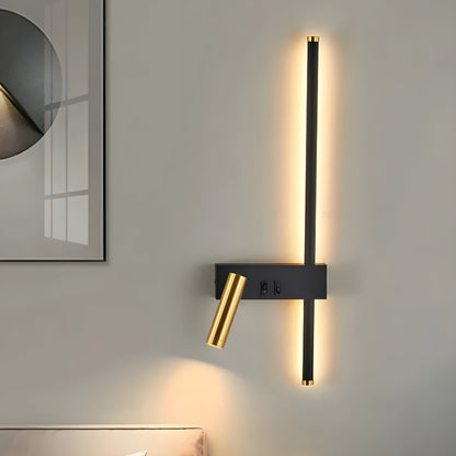 Minimalistische Zwarte Wandlamp met Schakelaar – Duo LED Muurlamp voor Binnengebruik Rechts