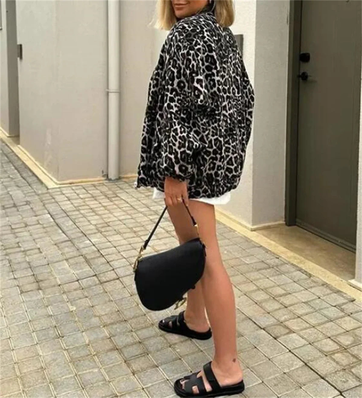 Fioréne | Bomber Jas Met Luipaard Print