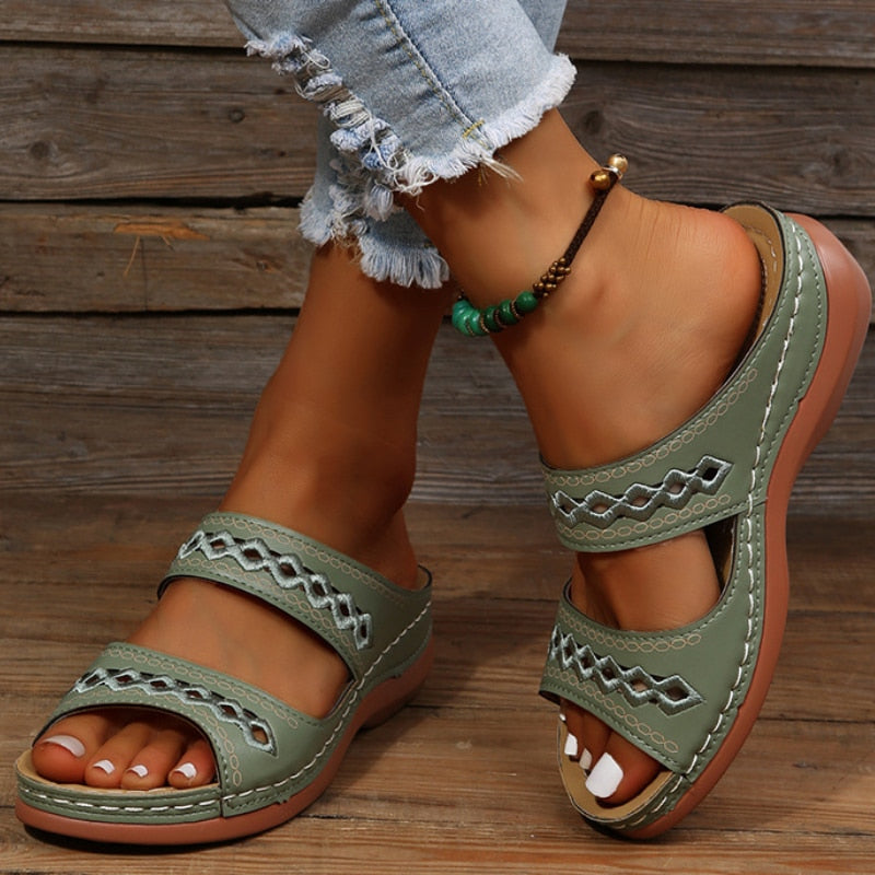 Comfortabele Vrouwelijke Sandalen Voor Dames SEREIN Groen (Bijna uitverkocht) 35