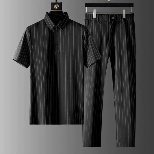 Lucido: Verfijnde Comfortabele Smart Casual Set voor Elke Gelegenheid Zwart