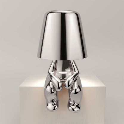 Misterlamp - Unique Tafellamp wireless lamp SEREIN Zittend Zilver