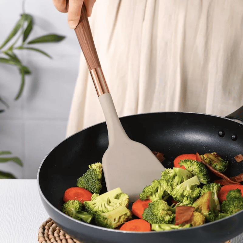 10-Delig Premium Silikon Keuken Set Met Houten Grepen