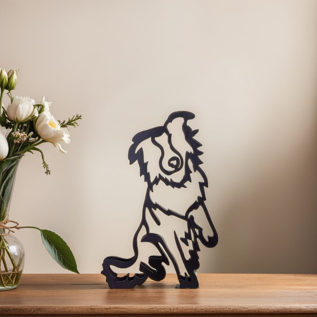 Abstracte Hondensculpturen Set Modern Interieurdecoratie Australische herder