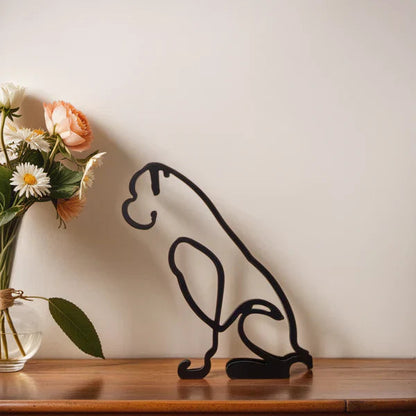 Abstracte Hondensculpturen Set Modern Interieurdecoratie Boxer