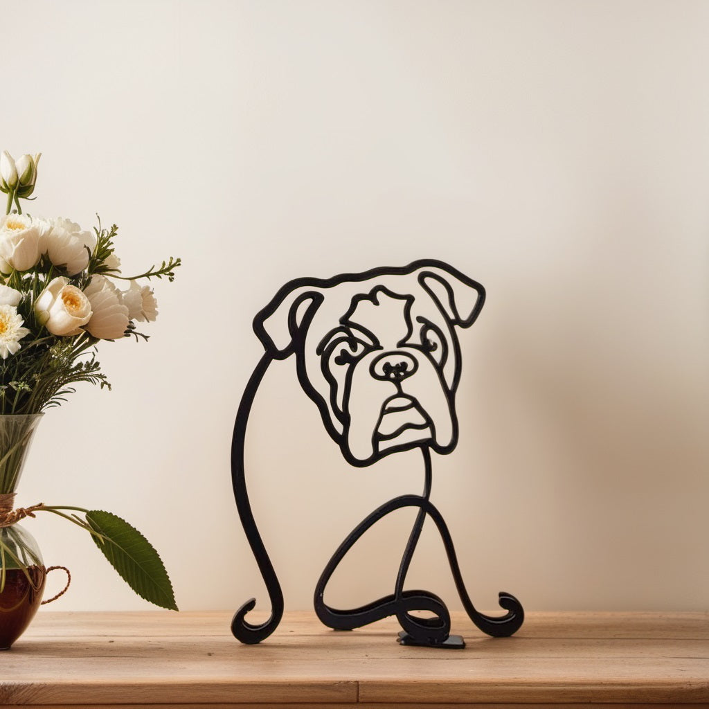 Abstracte Hondensculpturen Set Modern Interieurdecoratie Engelse Bulldog
