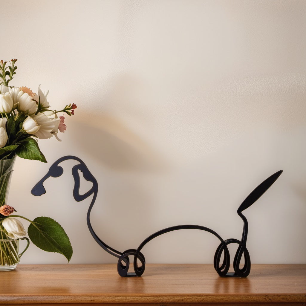 Abstracte Hondensculpturen Set Modern Interieurdecoratie Teckel