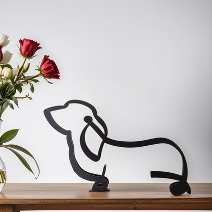 Abstracte Hondensculpturen Set Modern Interieurdecoratie Basset Hound