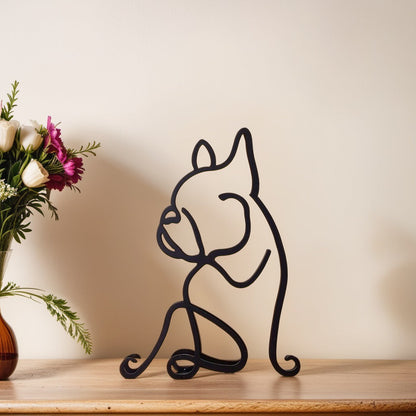 Abstracte Hondensculpturen Set Modern Interieurdecoratie Bulldog