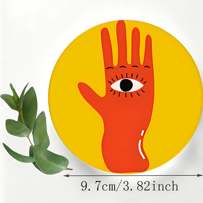 Abstracte Ronde Onderzetters Set Van 6 Stuks Voor Tafeldecoratie