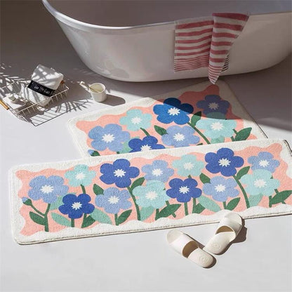 Badmat Met Bloemenpatroon In Verschillende Maten Polyester