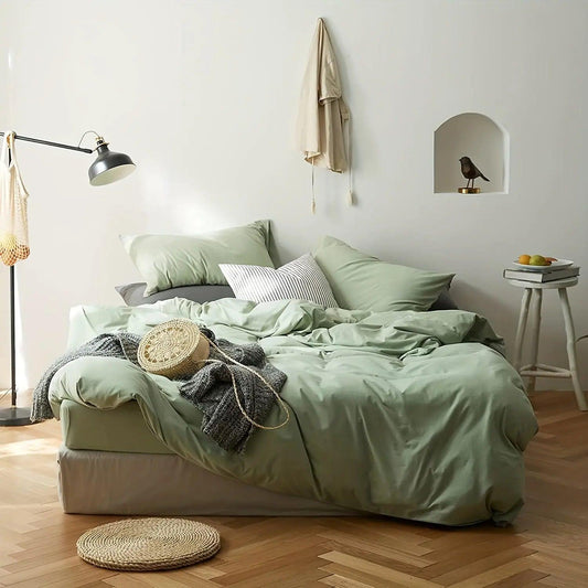 Beddingstar - Effen Lichtgroene Dekbedovertrekset – Minimalistisch Design