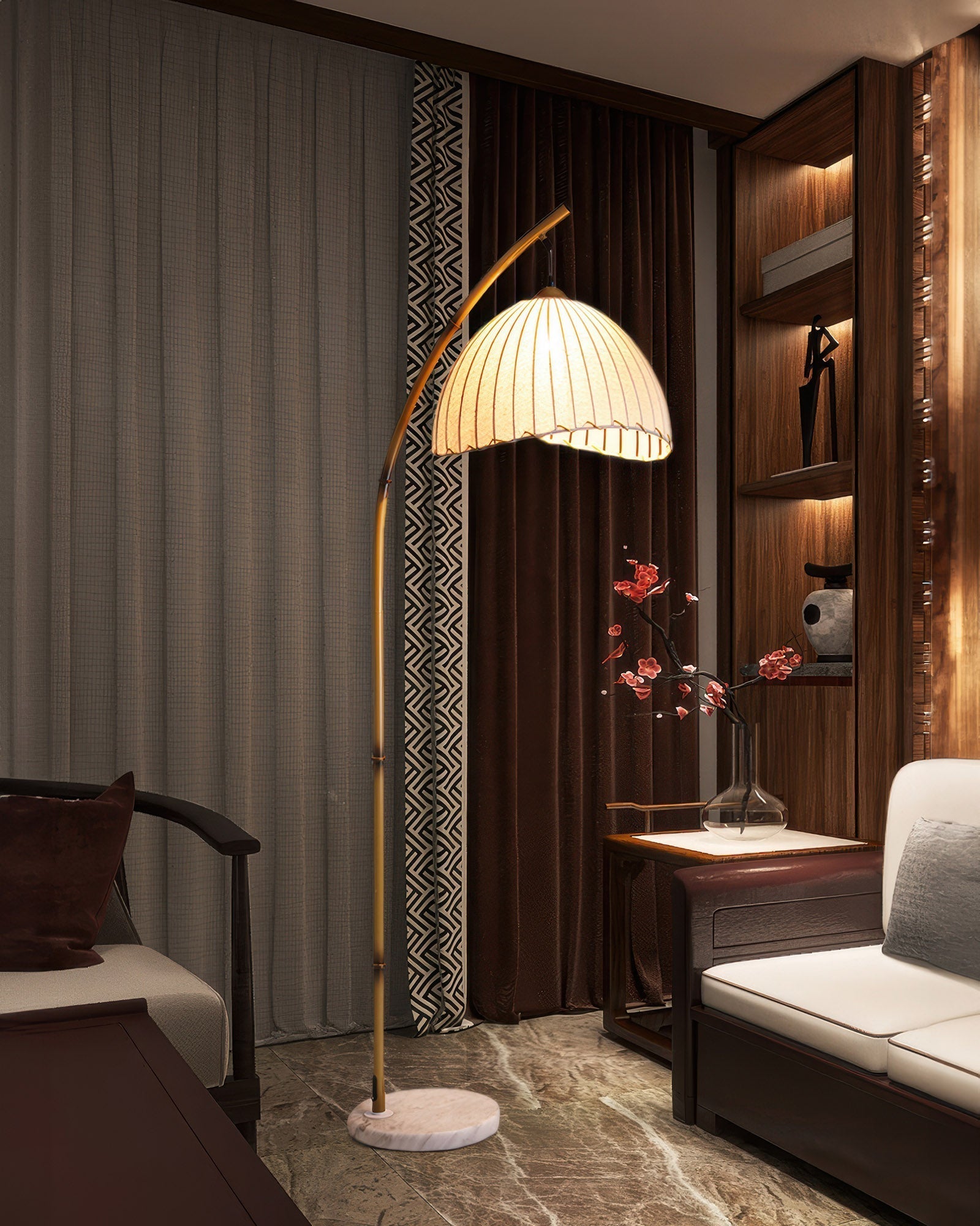 Culturele Zen Bamboe Vloerlamp Verlichting