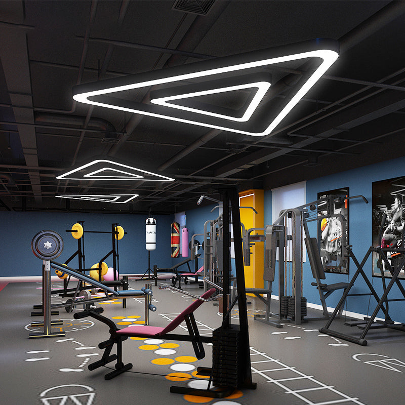 Driehoekige Gym Ceiling Hang Light Verlichting Zwart LED